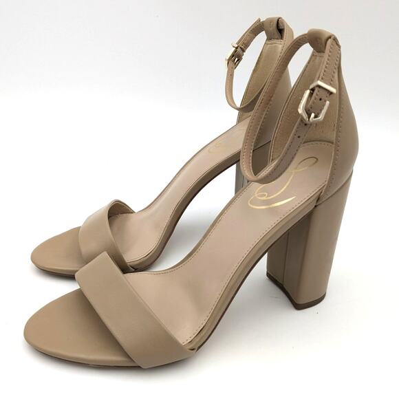 Sam Edelman Yaro Women's Block Heel Sandal Beige Size US8.5 EU39 - Picture 1 of 8